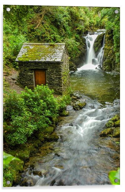 Waterfall House Acrylic by Jan Venter