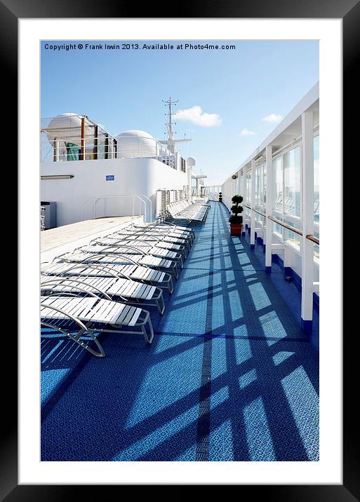 Cruise liner sun deck Framed Mounted Print by Frank Irwin