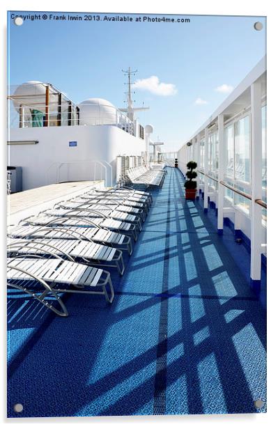Cruise liner sun deck Acrylic by Frank Irwin