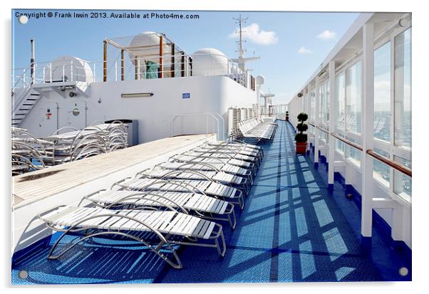 Cruise liner sun deck Acrylic by Frank Irwin