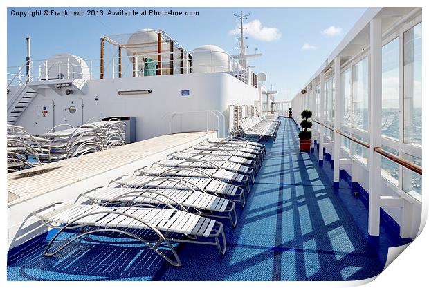 Cruise liner sun deck Print by Frank Irwin