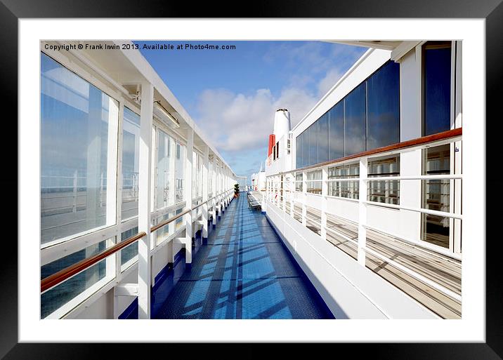 Cruise liner sun deck Framed Mounted Print by Frank Irwin