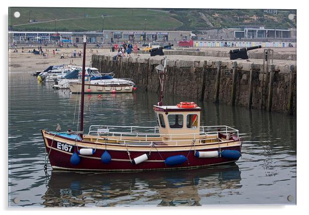 Lyme Regis Harbour Acrylic by Graham Custance