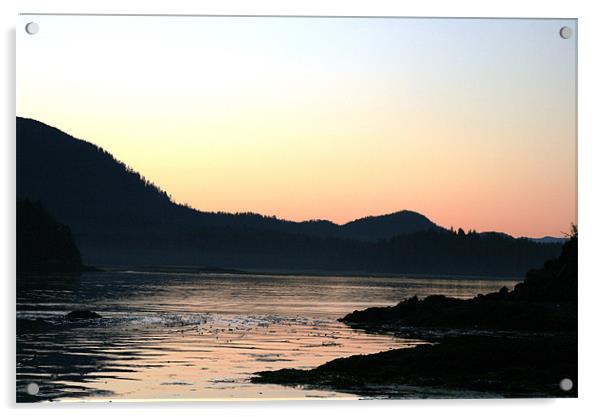 Sunrise over Vancouver Island Acrylic by Ruth Hallam