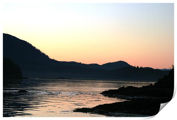 Sunrise over Vancouver Island Print by Ruth Hallam