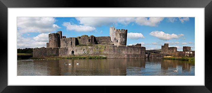 Caerphilly Castle Panorama Framed Mounted Print by Steve Purnell