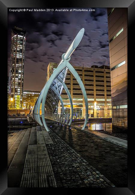 Spine Bridge At The Pier Head Framed Print by Paul Madden