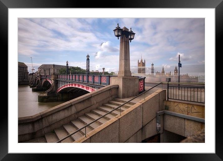 Lambeth Bridge Thames London Framed Mounted Print by David French