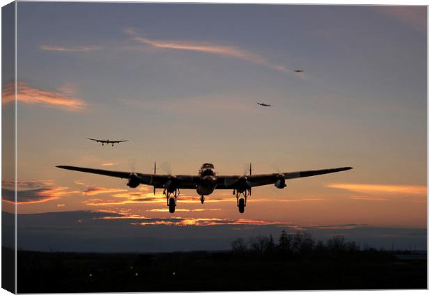 Avro Lancaster - Dawn Return Canvas Print by Pat Speirs