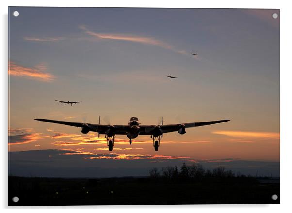 Avro Lancaster - Dawn Return Acrylic by Pat Speirs