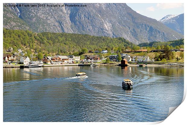 Going ashore in Eidfjord Print by Frank Irwin