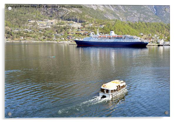 Going ashore in Eidfjord Acrylic by Frank Irwin