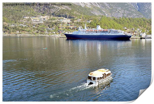 Going ashore in Eidfjord Print by Frank Irwin