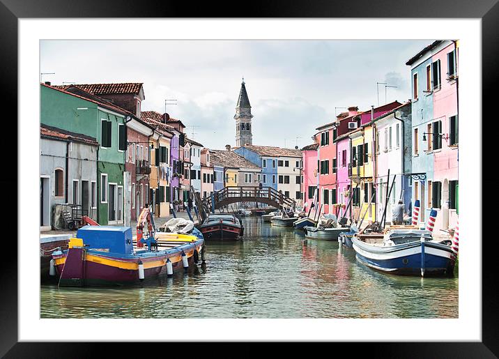 Burano Island Venice Framed Mounted Print by Jean Gill