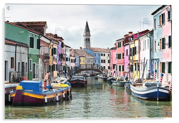 Burano Island Venice Acrylic by Jean Gill