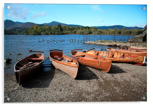 A windy evening at Keswick. Acrylic by Tony Dimech