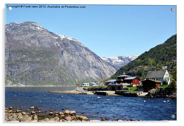 Eidfjord from cruise ship Acrylic by Frank Irwin