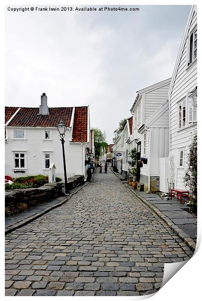 Interesting old town - Stavanger Print by Frank Irwin