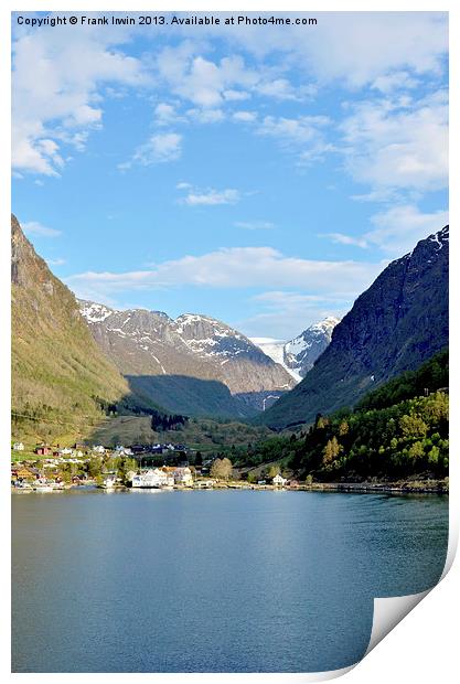 Picturesque scenery in the Fjords Print by Frank Irwin
