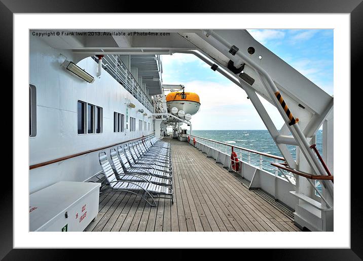 Port side mid-level sun deck Framed Mounted Print by Frank Irwin