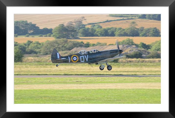 Spitfire Takeoff Framed Mounted Print by Nigel Bangert