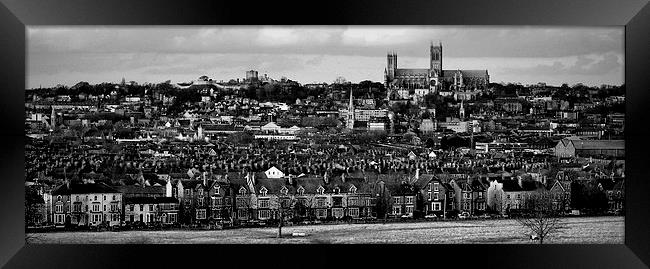 Lincoln cathedral with  city Rooftops & Spires Framed Print by Jon Fixter