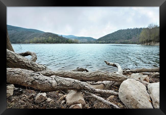 Stone root lake France Framed Print by Jean Gill