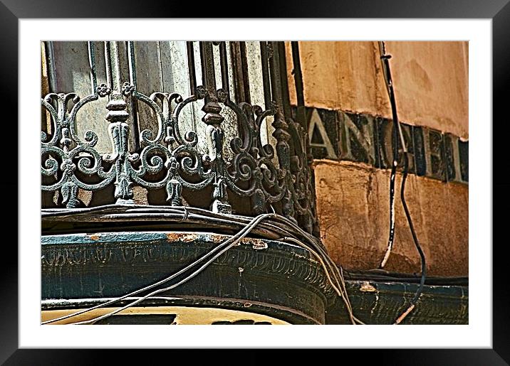 Detail of a balcony Framed Mounted Print by Jose Manuel Espigares Garc