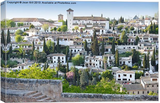 Granada from the Alhambra Canvas Print by Jean Gill