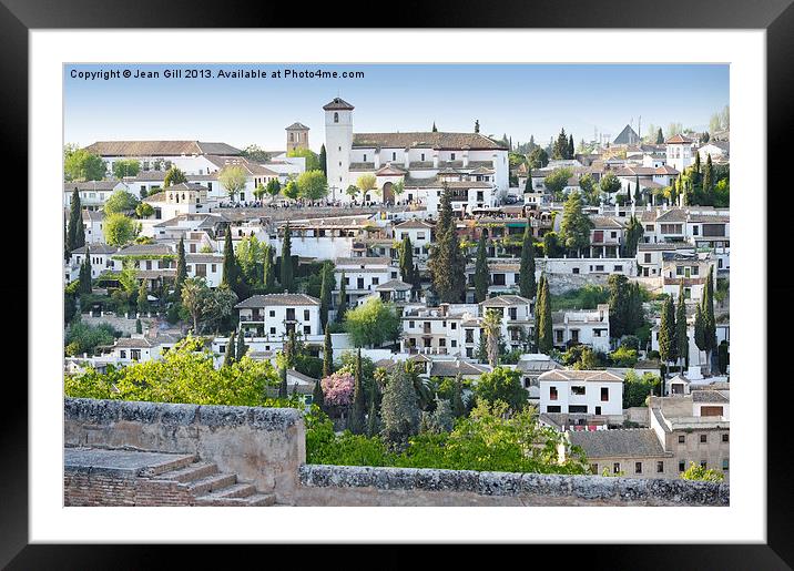 Granada from the Alhambra Framed Mounted Print by Jean Gill