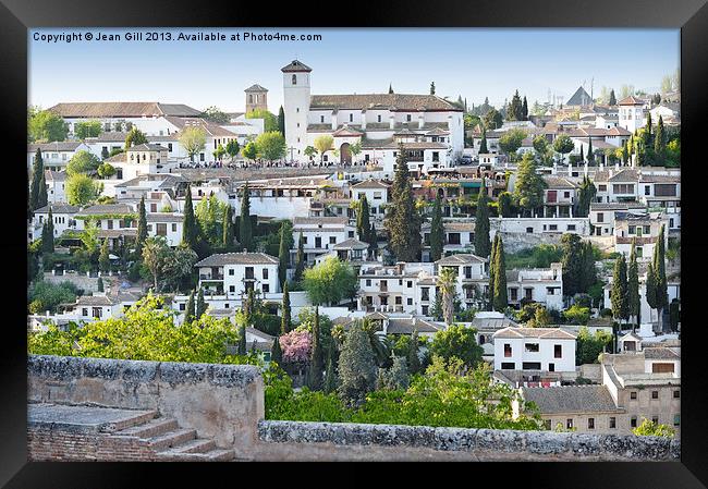 Granada from the Alhambra Framed Print by Jean Gill