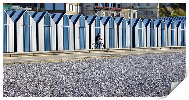 Beach Huts Print by Michelle Orai