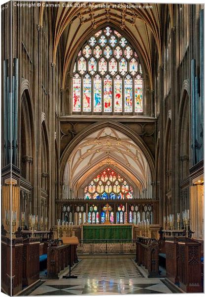 St Mary Redcliffe Altar Windows Canvas Print by Carmen Clark