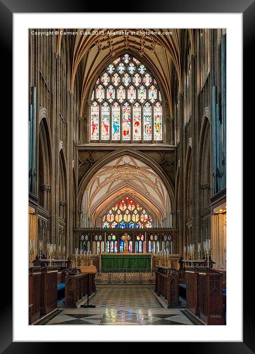 St Mary Redcliffe Altar Windows Framed Mounted Print by Carmen Clark