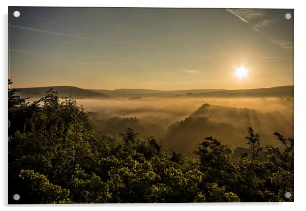 Sett Valley Sunrise Acrylic by Phil Tinkler