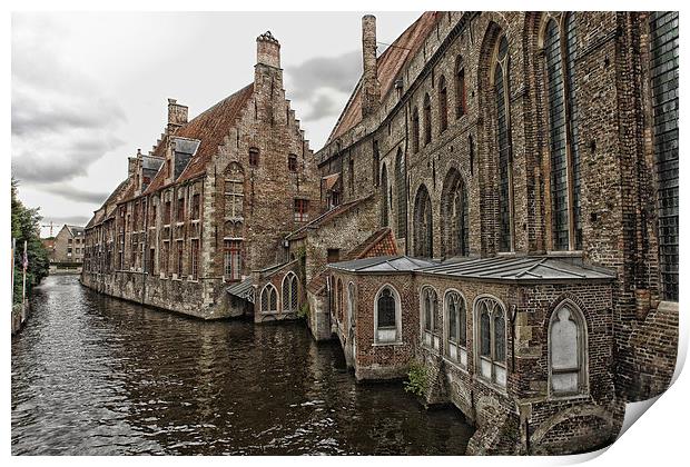 bruges canal Print by Jo Beerens