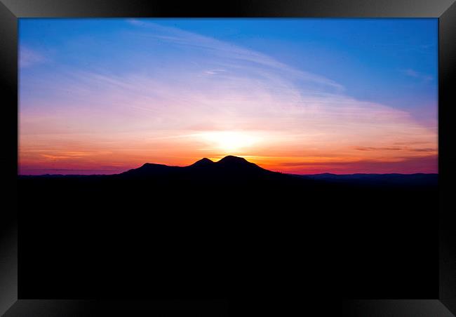 The Eildon Hills at sunset Framed Print by Keith Briggs