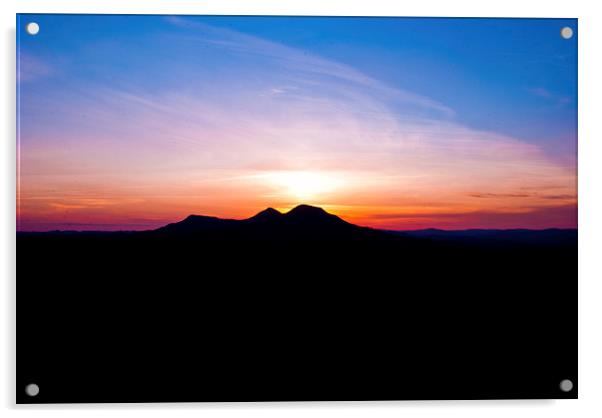 The Eildon Hills at sunset Acrylic by Keith Briggs