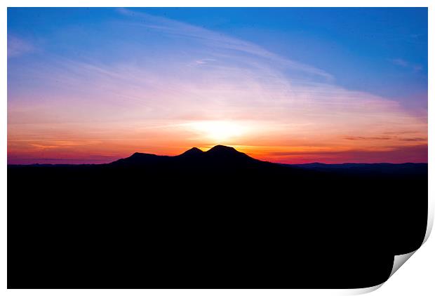 The Eildon Hills at sunset Print by Keith Briggs