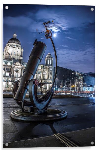 Telescope at the Pier Head Acrylic by Paul Madden