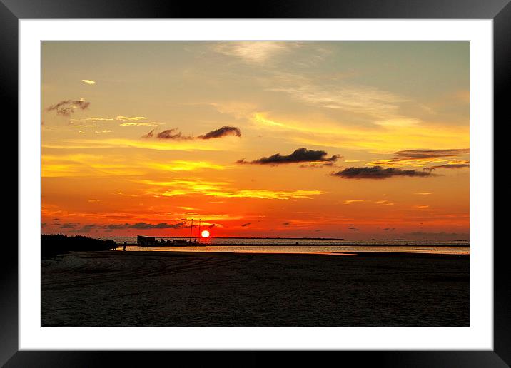 Setting Sun Fort Myers Florida Framed Mounted Print by Pete Lawless