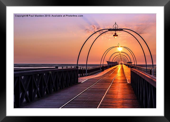 Southport Pier At Sunset Framed Mounted Print by Paul Madden