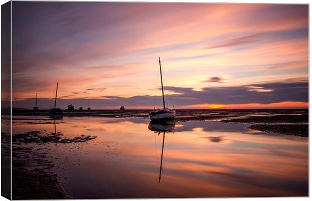 Long sunset at Meols Canvas Print by Paul Farrell Photography