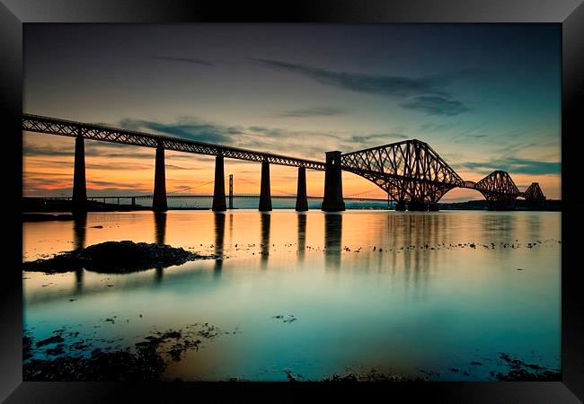 Forth Rail bridge sunset Framed Print by James Marsden