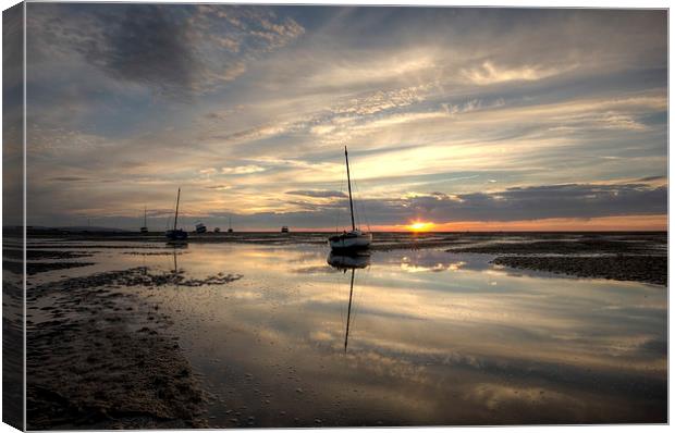 Reflecting at Meols Canvas Print by Paul Farrell Photography