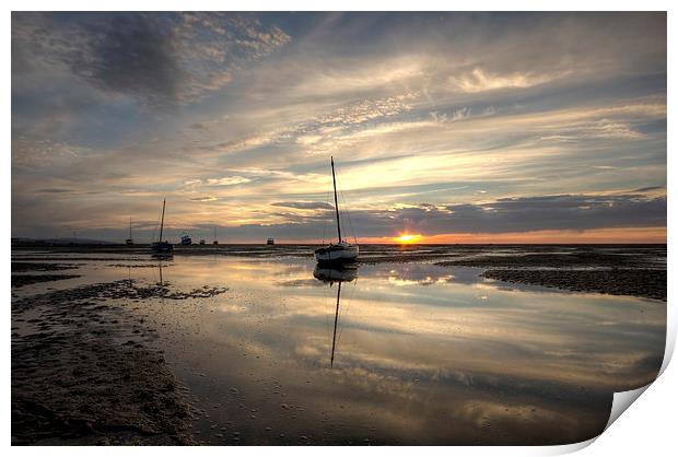 Reflecting at Meols Print by Paul Farrell Photography