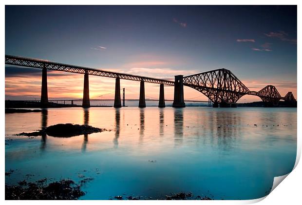 Forth Rail Bridge sunset Print by James Marsden