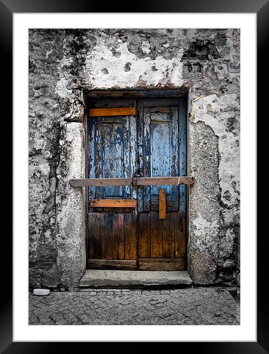 Faded door Sardinia Framed Mounted Print by Leighton Collins
