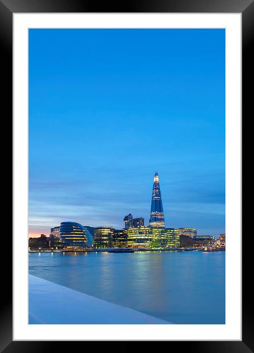 The Shard at night Framed Mounted Print by stefano baldini