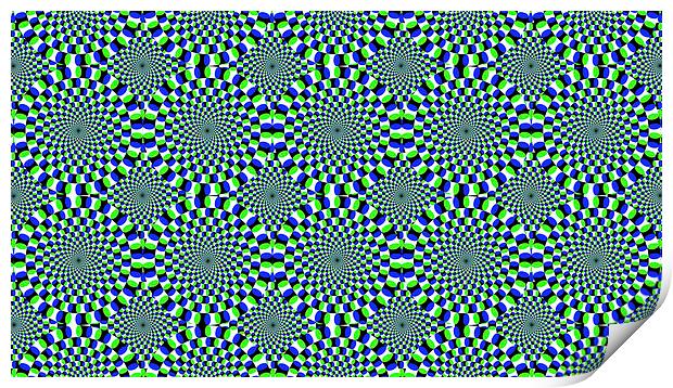 Rotating snakes illusion Print by stefano baldini